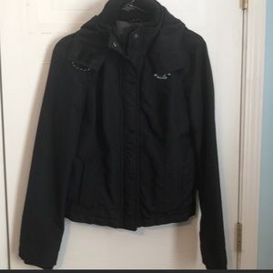 Hollister Black All Weather Lined Jacket Coat